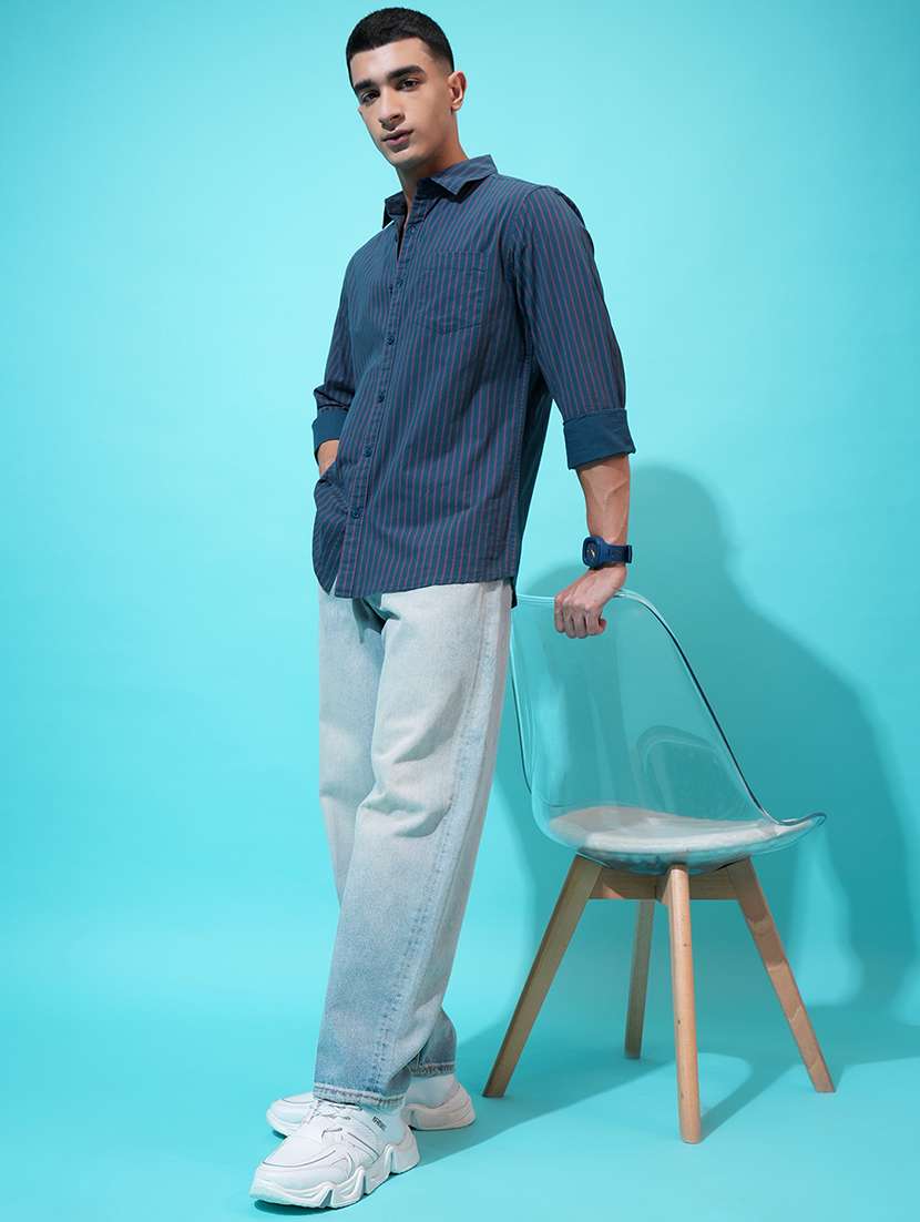 men striped long sleeve regular fit casual shirt - 22462576 -  Standard Image - 5