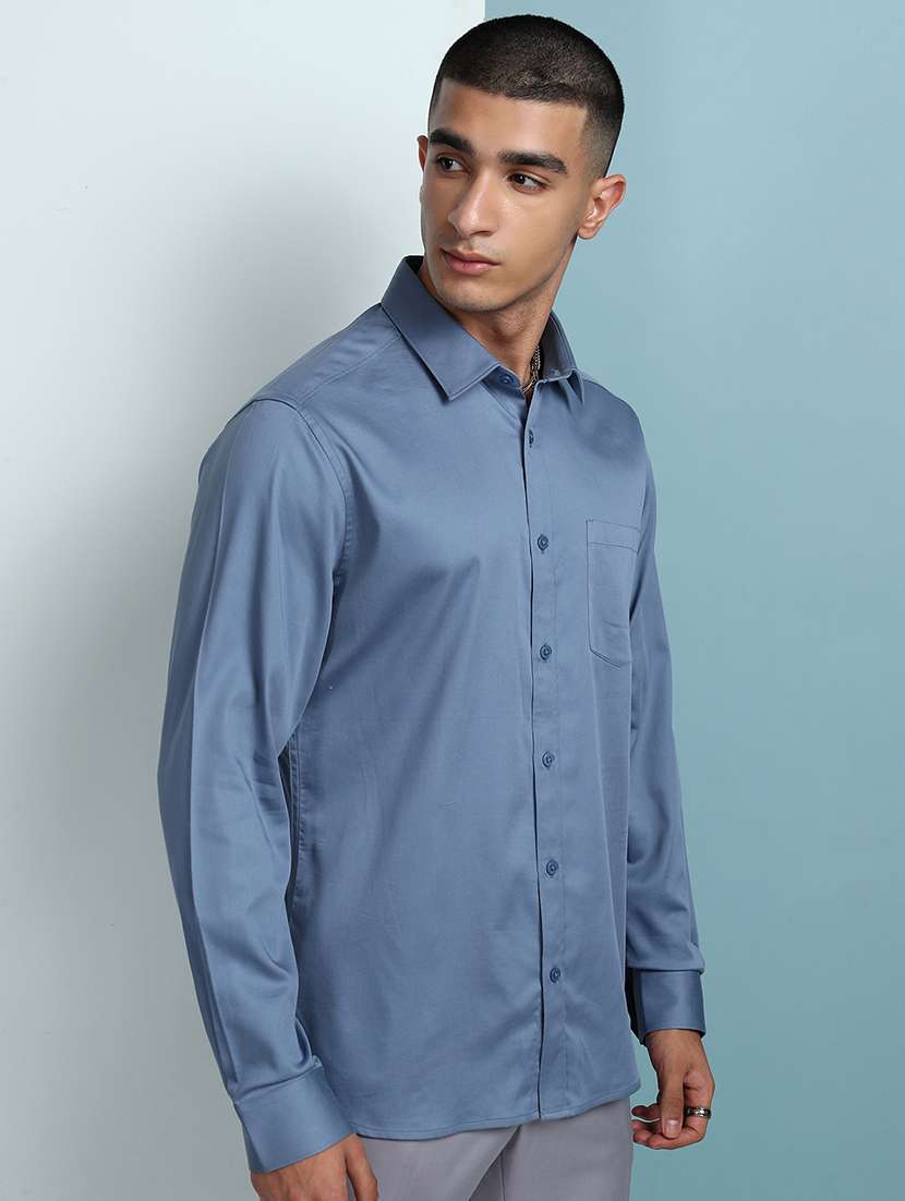 men solid long sleeve regular fit casual shirt - 22462578 -  Standard Image - 3