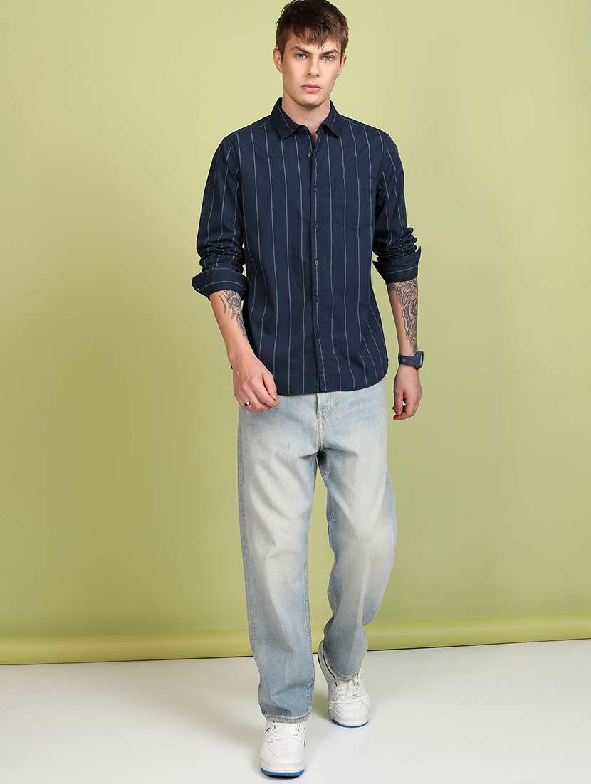 men striped long sleeve regular fit casual shirt - 22462579 -  Standard Image - 5