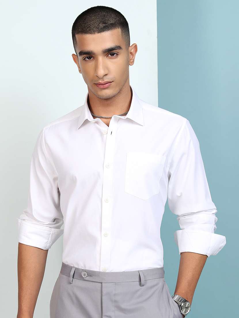 men solid long sleeve regular fit casual shirt