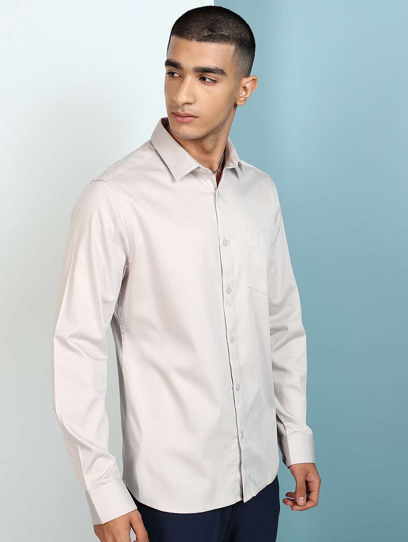 men solid long sleeve regular fit casual shirt - 22462582 -  Standard Image - 3