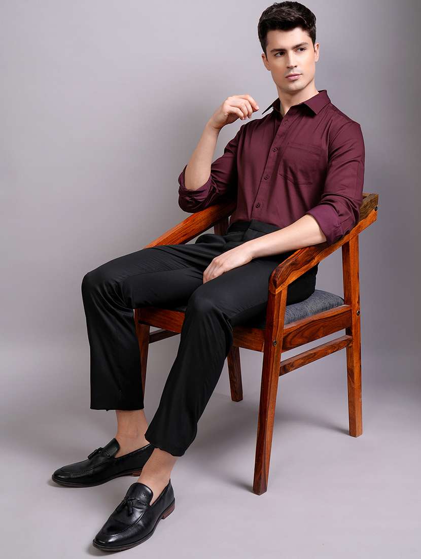 men solid long sleeve regular fit casual shirt - 22462585 -  Standard Image - 5