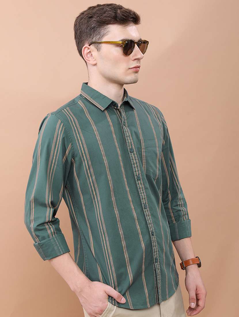men striped long sleeve regular fit casual shirt - 22462596 -  Standard Image - 3