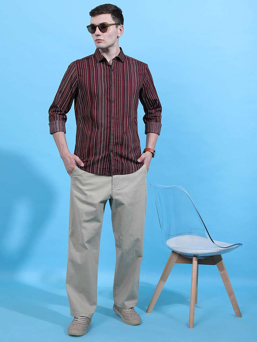 men striped long sleeve regular fit casual shirt - 22462598 -  Standard Image - 5