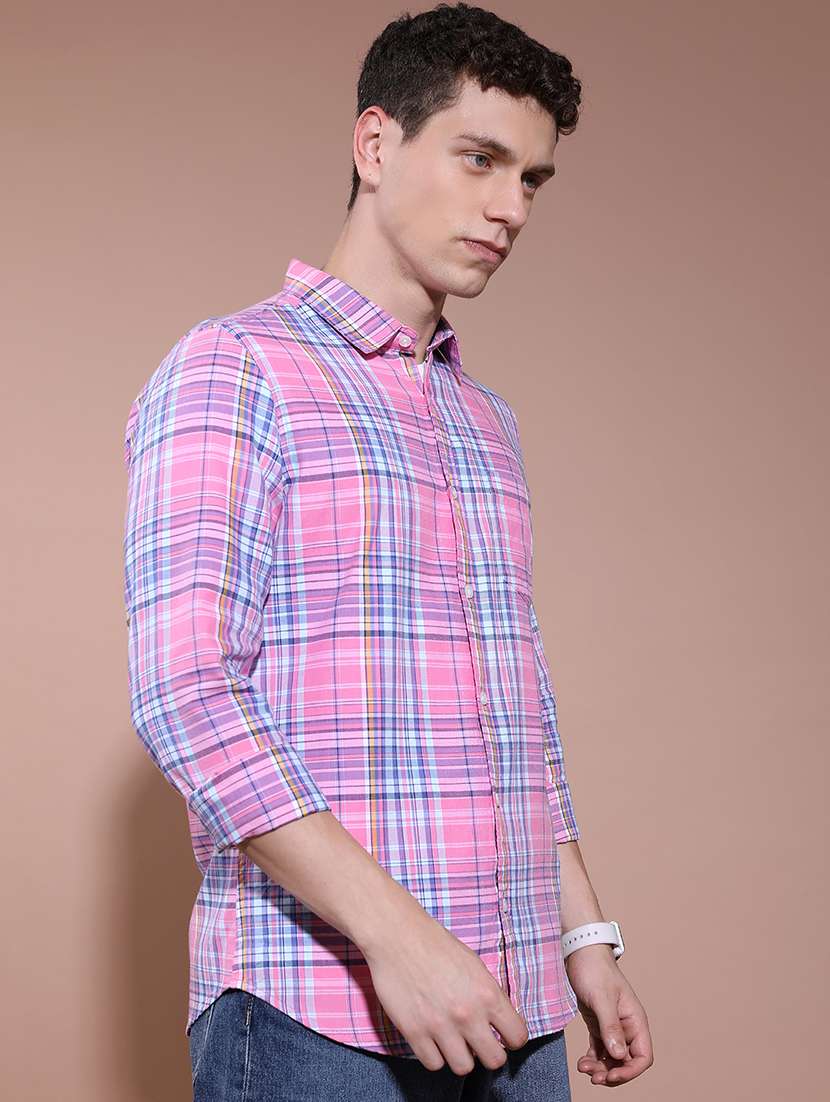 men checkered long sleeve regular fit casual shirt - 22462599 -  Standard Image - 3