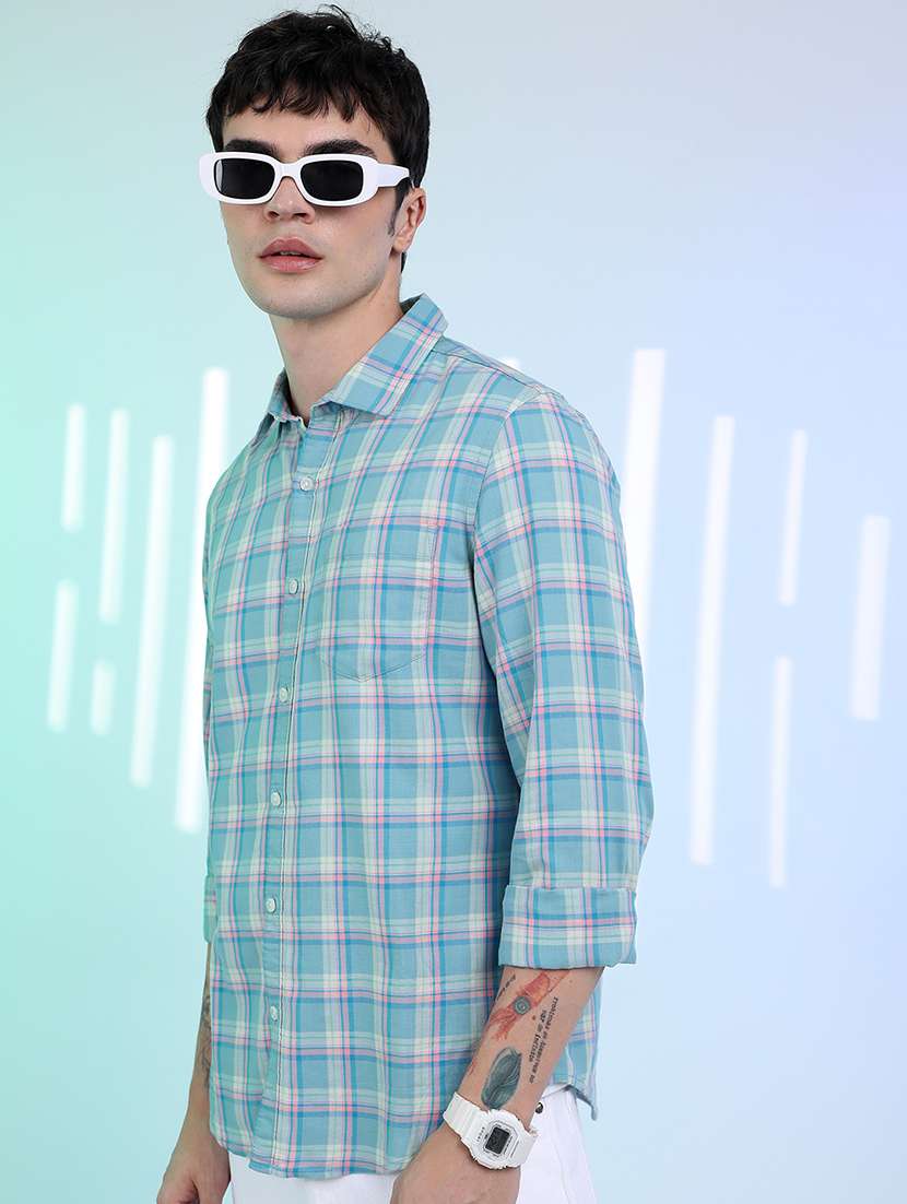 men checkered long sleeve regular fit casual shirt - 22462601 -  Standard Image - 3