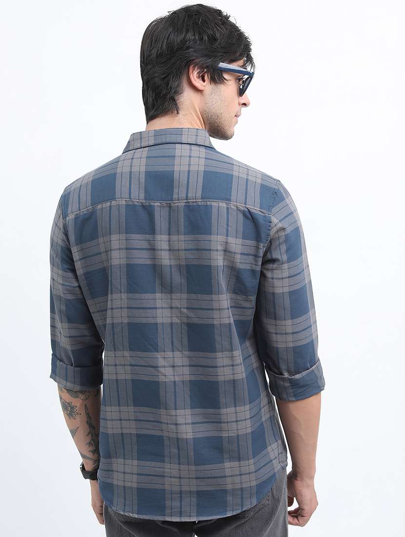 men checkered long sleeve regular fit casual shirt - 22462604 -  Standard Image - 3