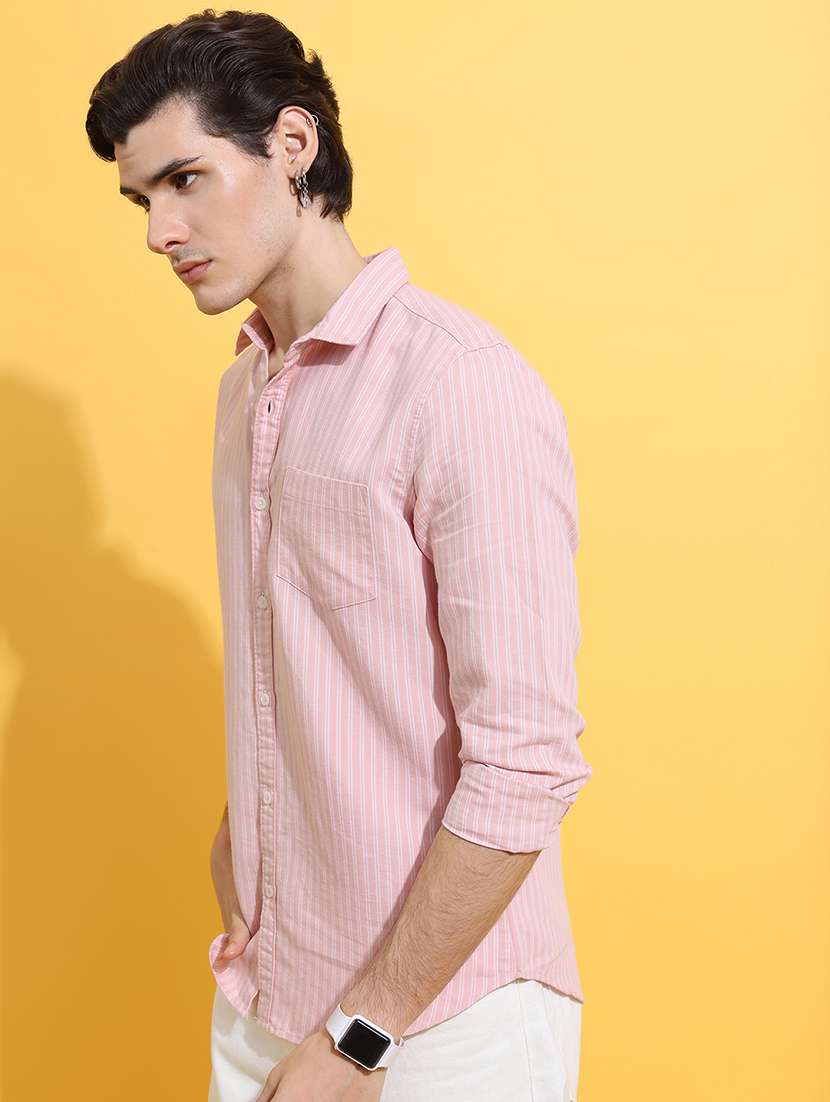 men striped long sleeve regular fit casual shirt - 22462610 -  Standard Image - 3