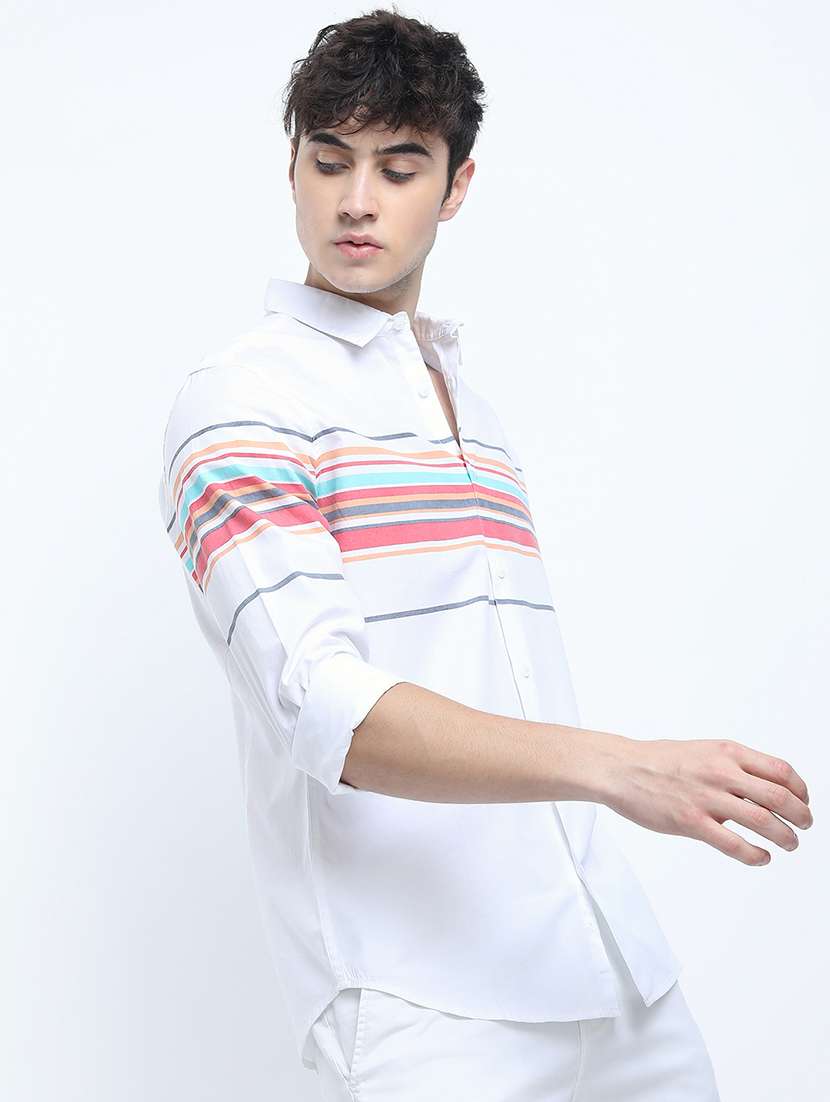 men striped long sleeve regular fit casual shirt - 22462619 -  Standard Image - 3