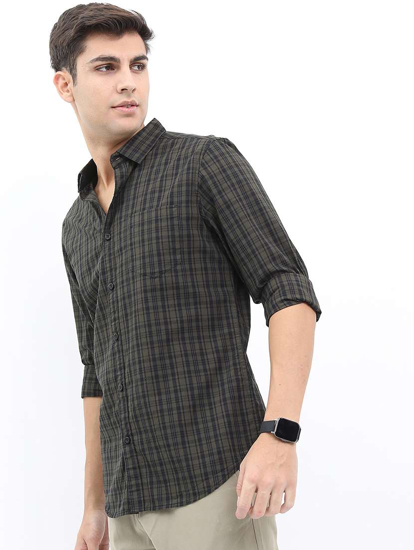 men checkered long sleeve regular fit casual shirt - 22462622 -  Standard Image - 3
