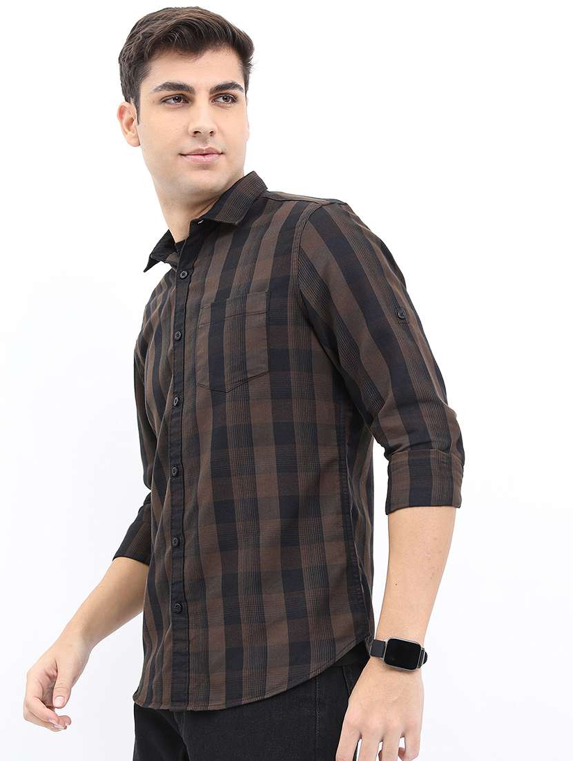 men checkered long sleeve regular fit casual shirt - 22462623 -  Standard Image - 3