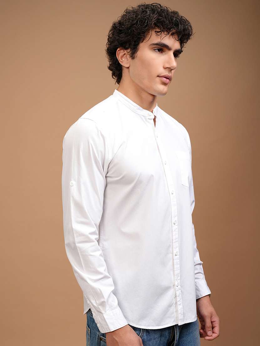 men solid long sleeve regular fit casual shirt - 22462625 -  Standard Image - 3