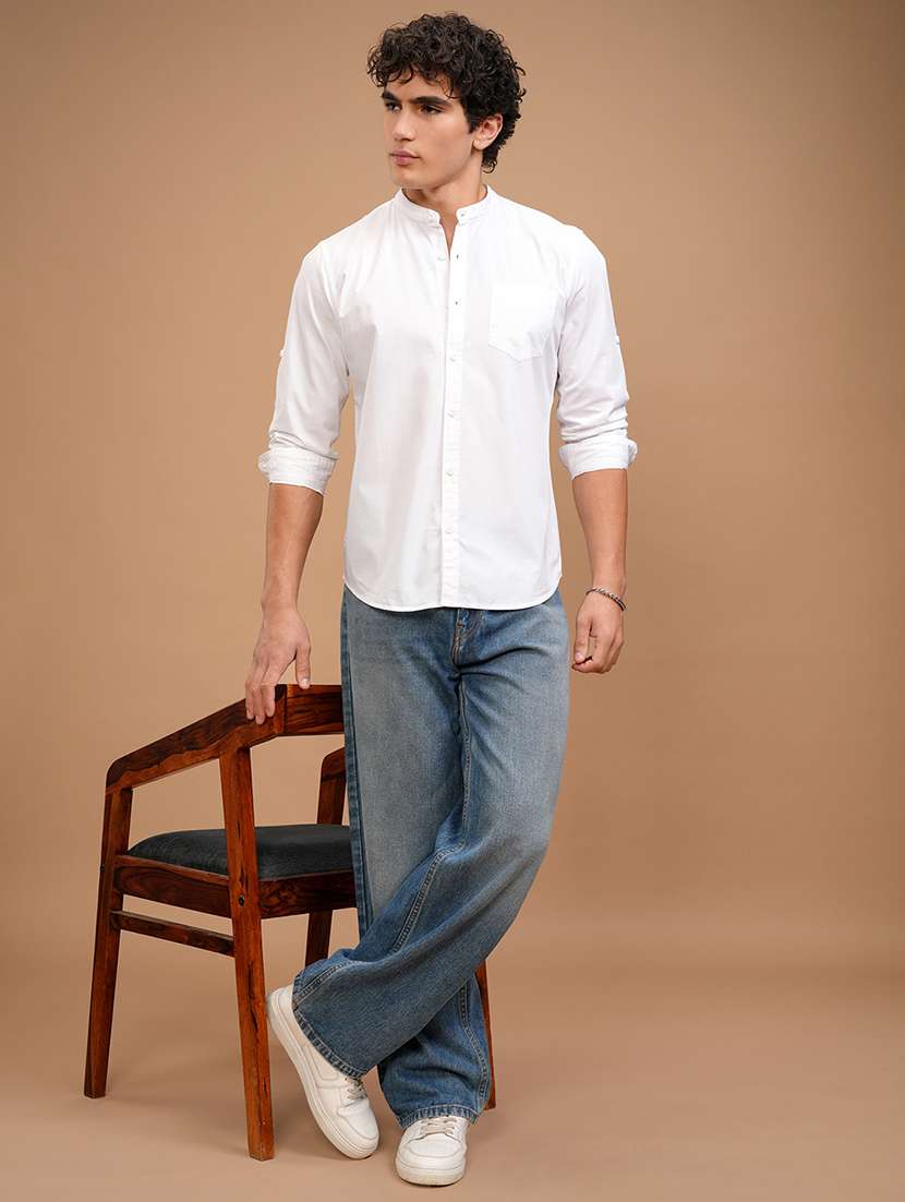 men solid long sleeve regular fit casual shirt - 22462625 -  Standard Image - 5