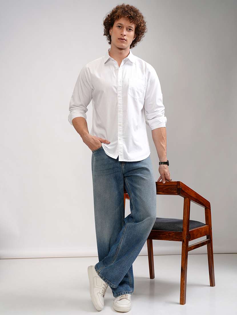 men solid long sleeve regular fit casual shirt - 22462626 -  Standard Image - 5