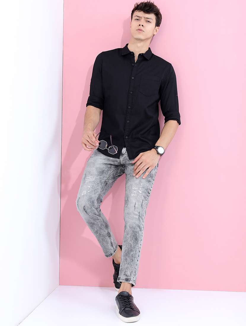 men solid long sleeve regular fit casual shirt - 22462627 -  Standard Image - 5