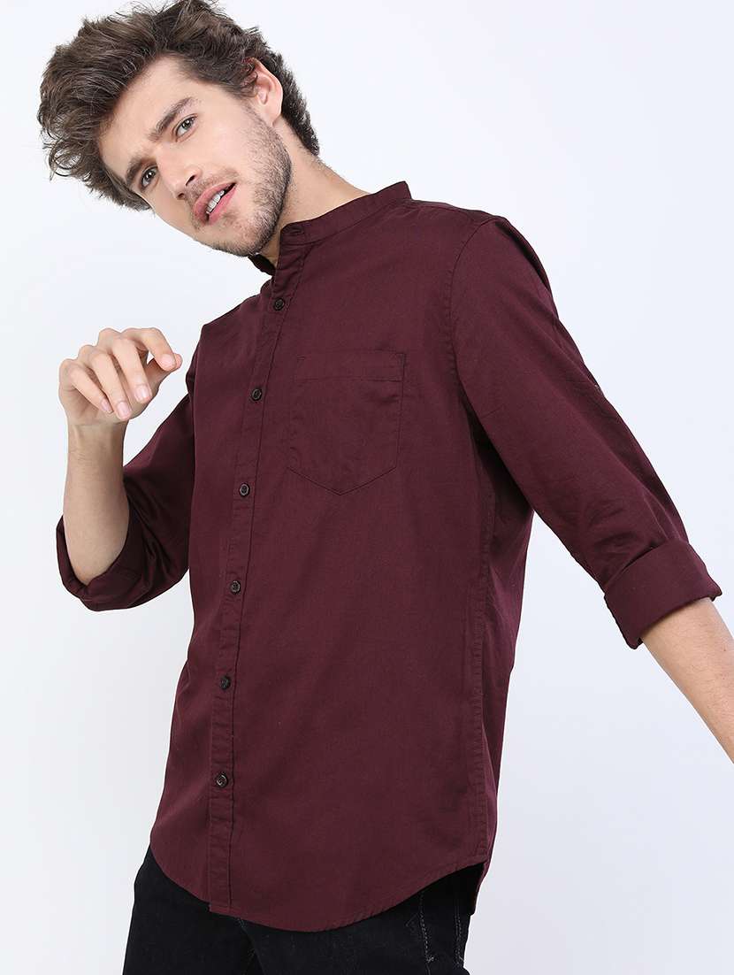men solid long sleeve regular fit casual shirt - 22462628 -  Standard Image - 3