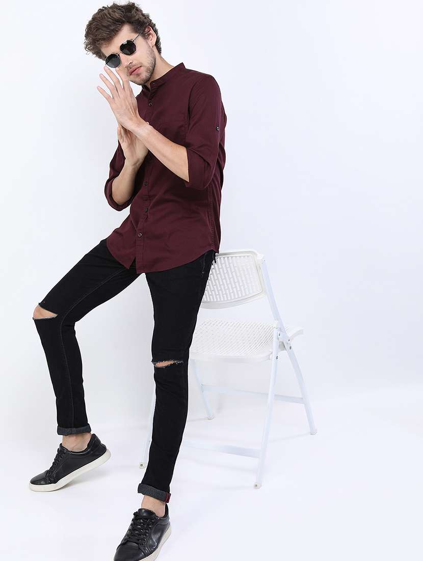 men solid long sleeve regular fit casual shirt - 22462628 -  Standard Image - 5