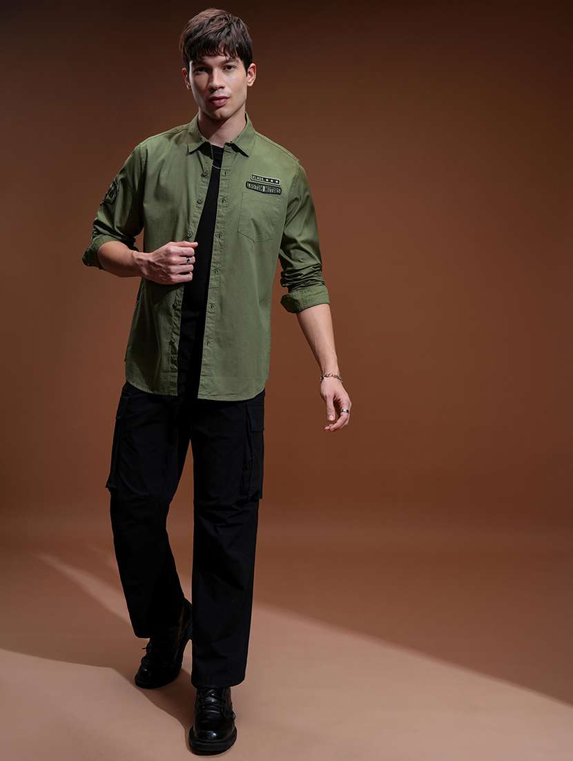 men typographic long sleeve regular fit casual shirt - 22462630 -  Standard Image - 5