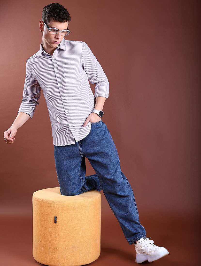 men striped long sleeve regular fit casual shirt - 22462639 -  Standard Image - 5