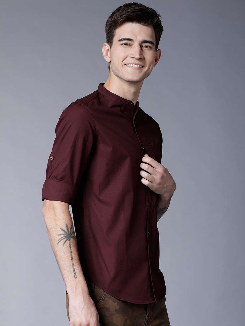 men solid long sleeve regular fit casual shirt - 22462643 -  Standard Image - 3