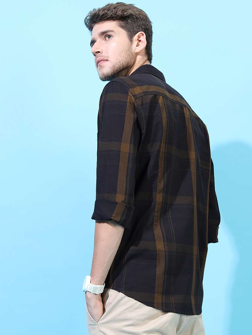 men checkered long sleeve regular fit casual shirt - 22462645 -  Standard Image - 3