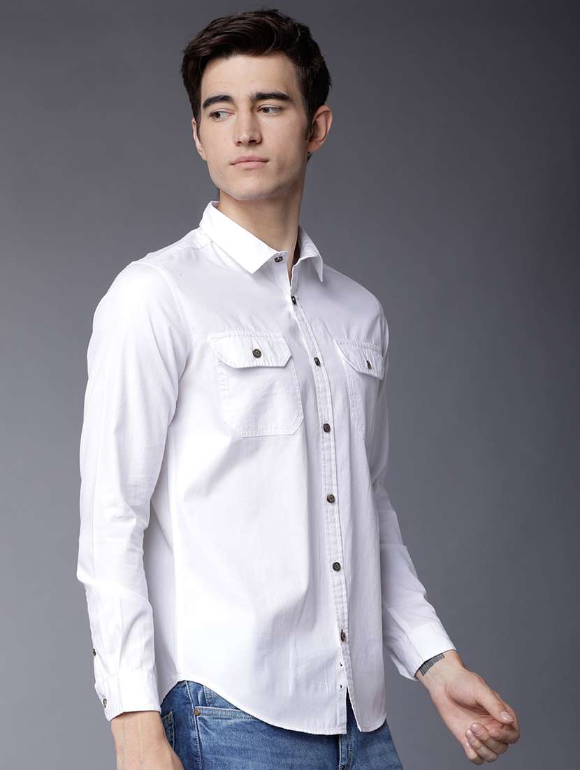 men solid long sleeve regular fit casual shirt - 22462646 -  Standard Image - 3