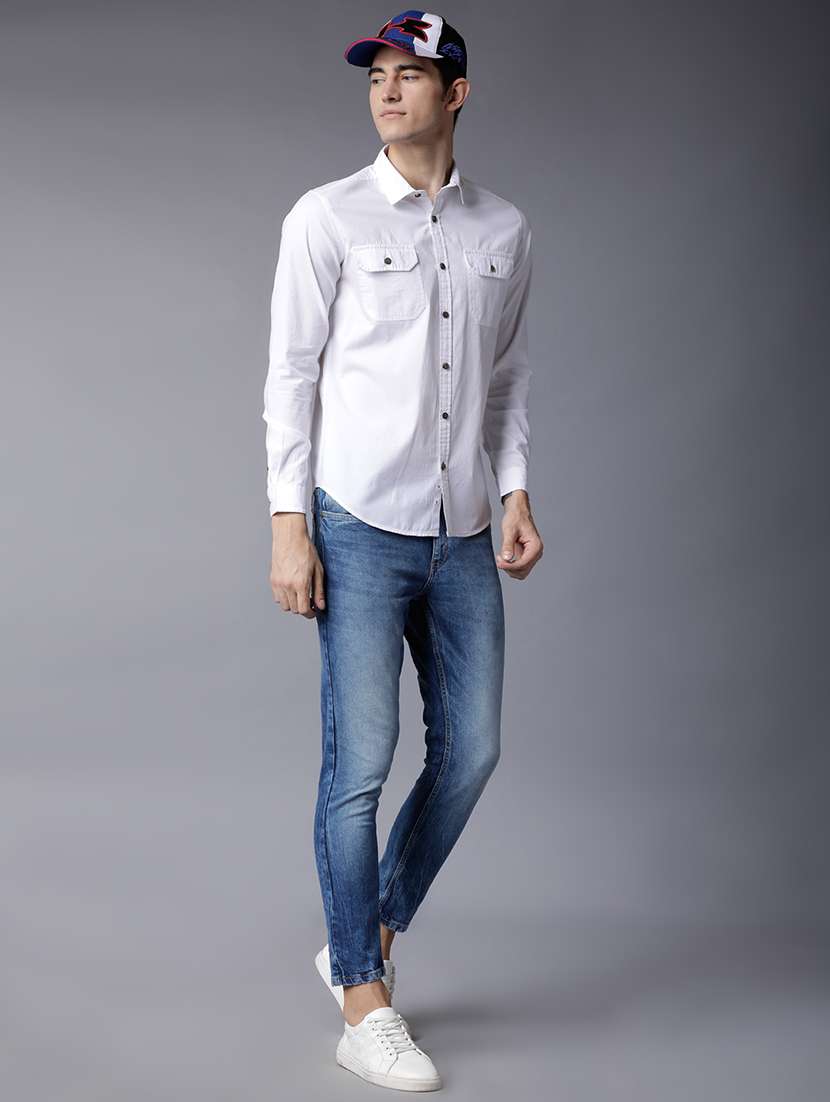 men solid long sleeve regular fit casual shirt - 22462646 -  Standard Image - 5