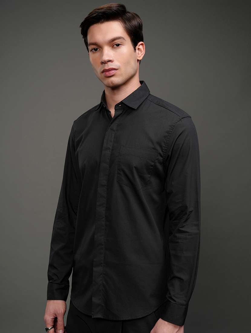men solid long sleeve regular fit casual shirt - 22462647 -  Standard Image - 3