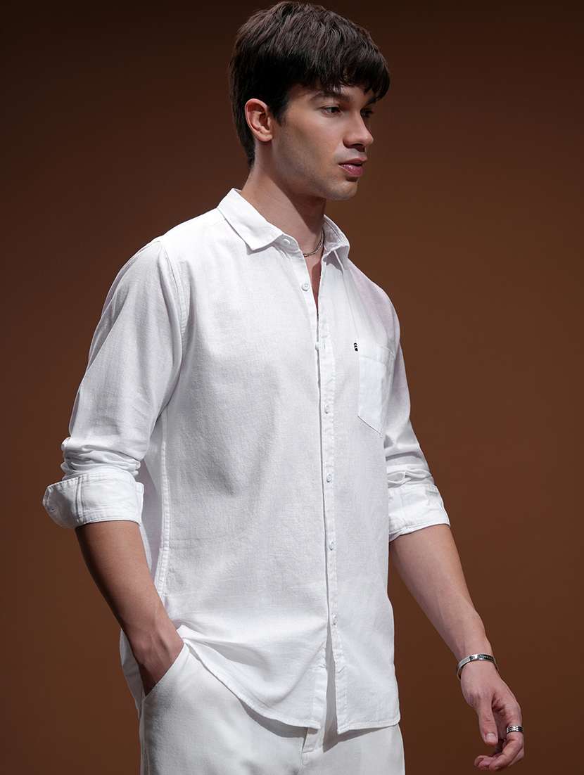 men solid long sleeve regular fit casual shirt - 22462649 -  Standard Image - 3