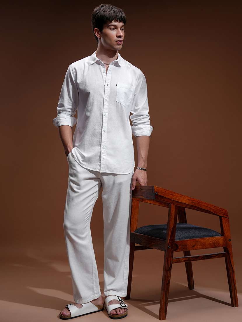 men solid long sleeve regular fit casual shirt - 22462649 -  Standard Image - 5