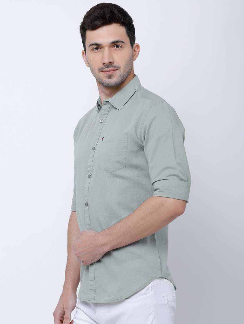 men solid long sleeve regular fit casual shirt - 22462650 -  Standard Image - 3