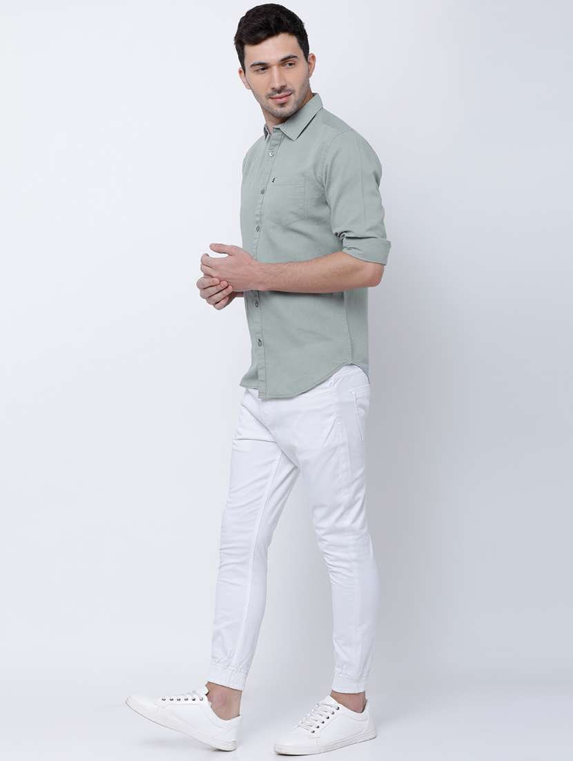 men solid long sleeve regular fit casual shirt - 22462650 -  Standard Image - 5