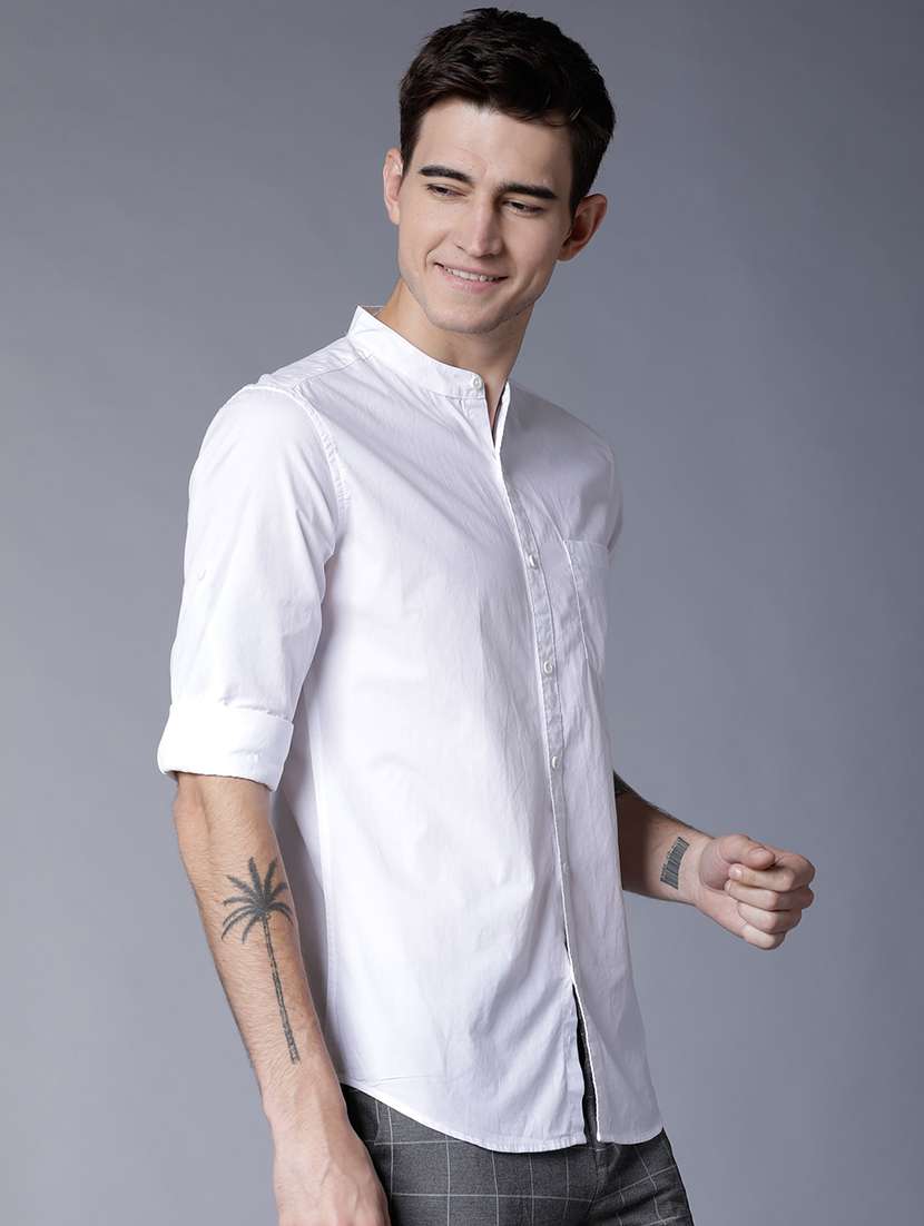 men solid long sleeve regular fit casual shirt - 22462652 -  Standard Image - 3