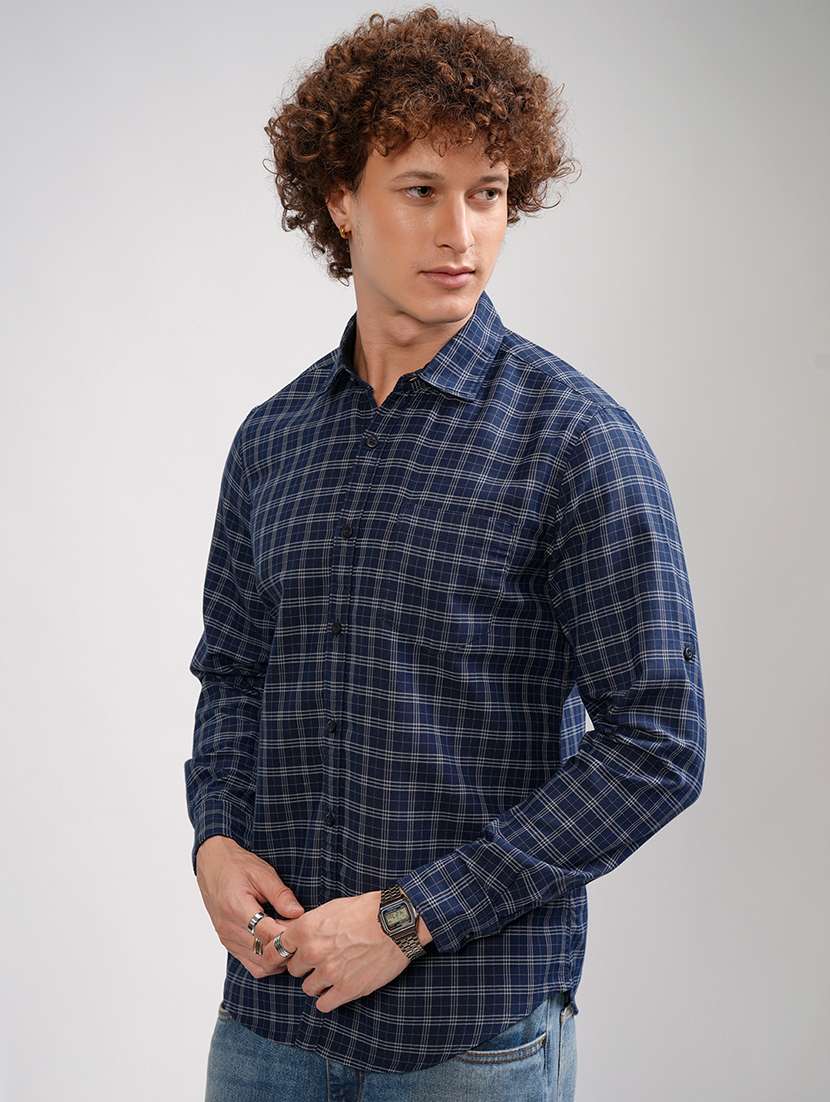 men checkered long sleeve regular fit casual shirt - 22462655 -  Standard Image - 3
