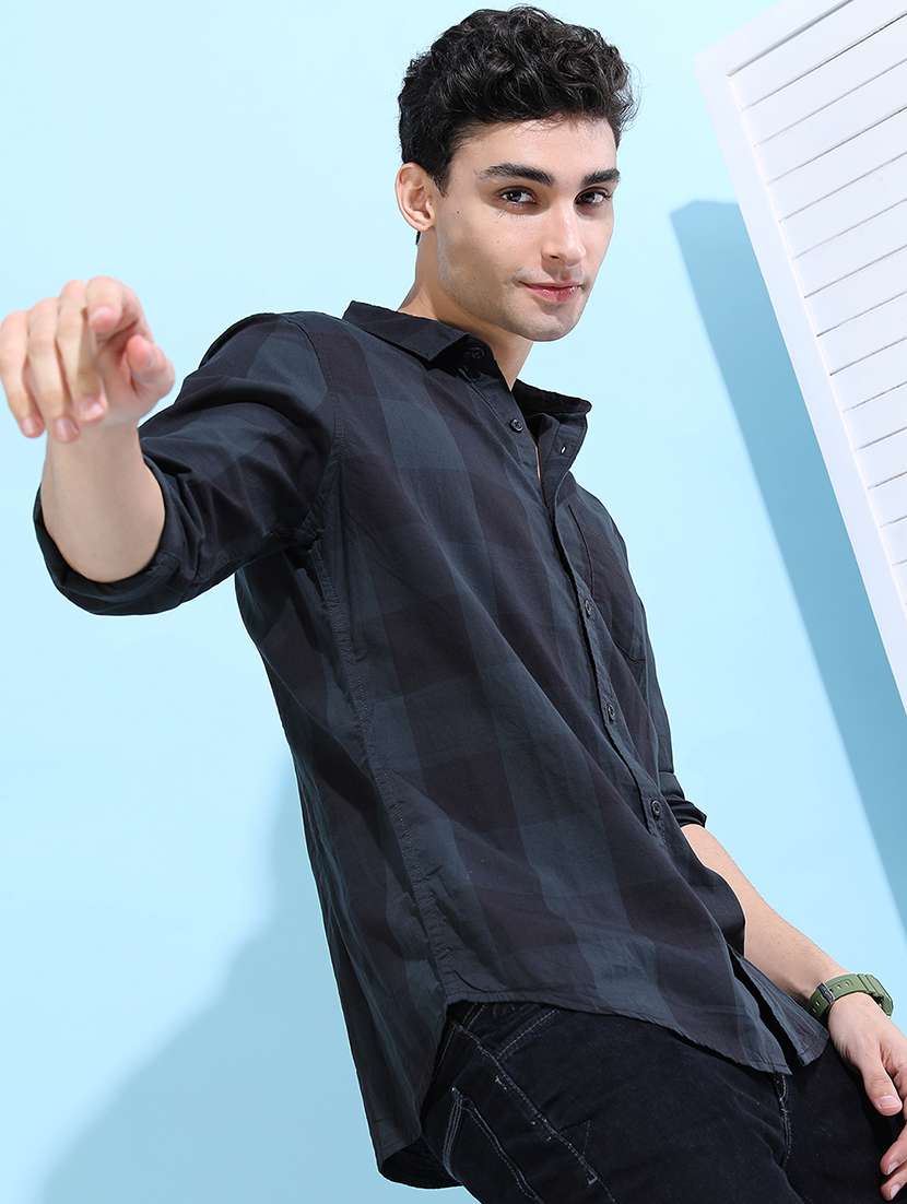 men checkered long sleeve regular fit casual shirt - 22462656 -  Standard Image - 3