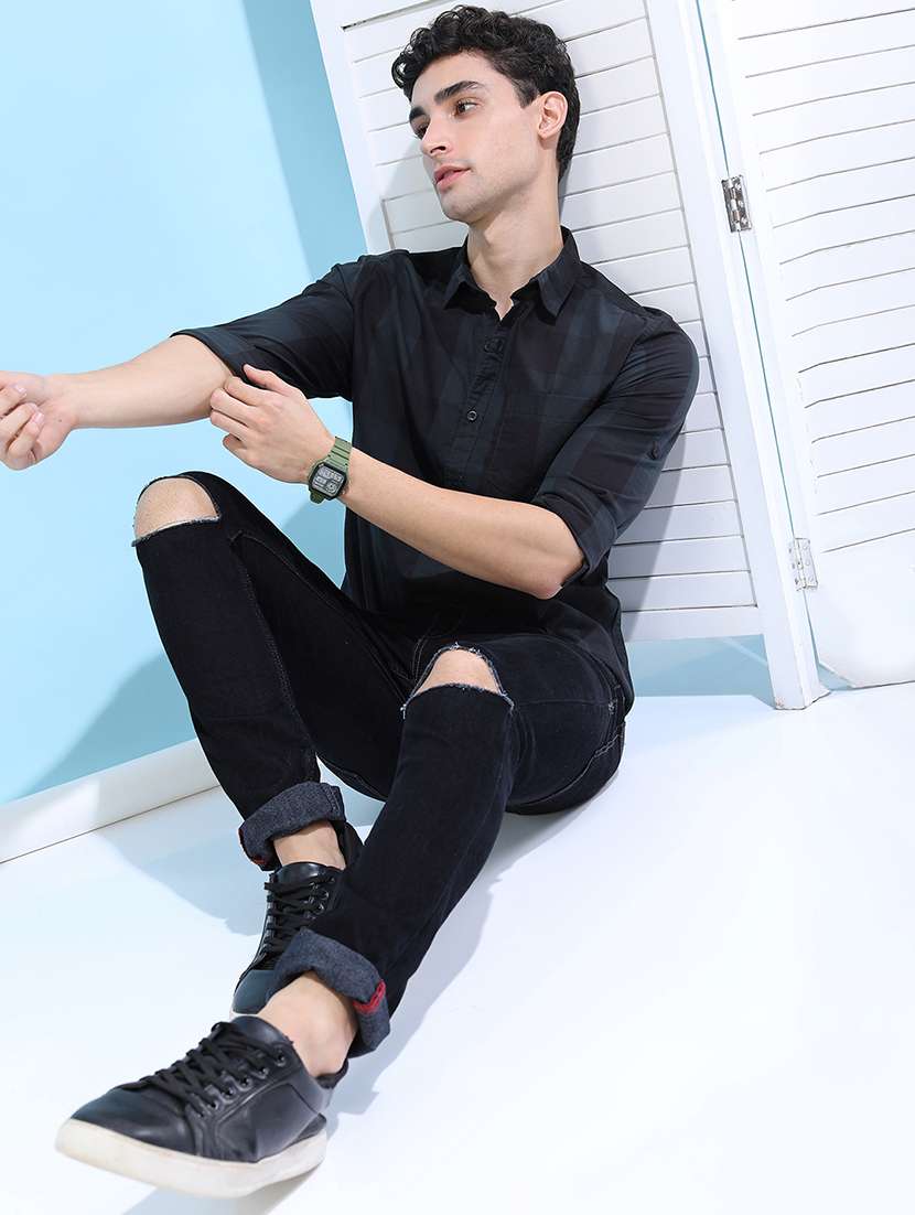 men checkered long sleeve regular fit casual shirt - 22462656 -  Standard Image - 5