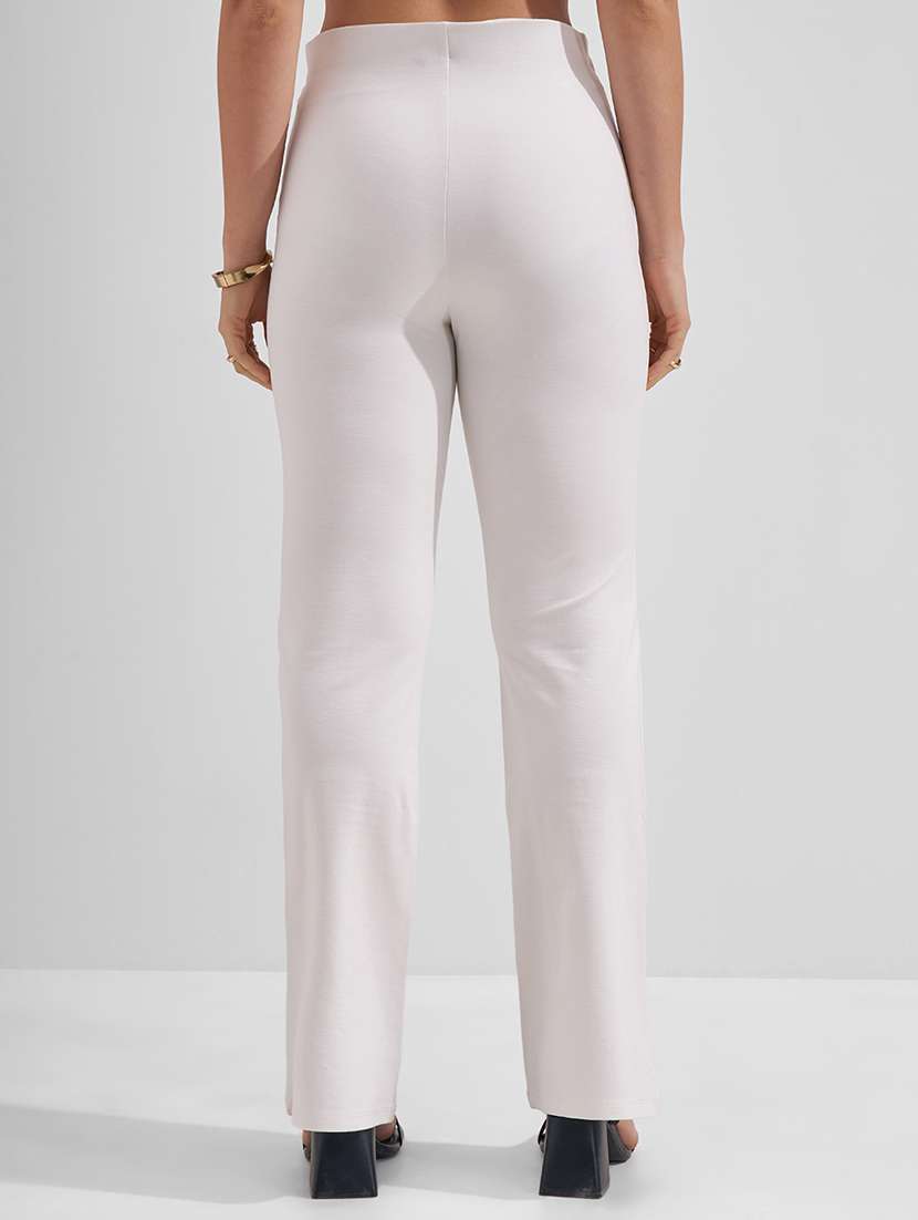 Women Solid Mid Rise Bootcut Trouser - 22462662 -  Standard Image - 3