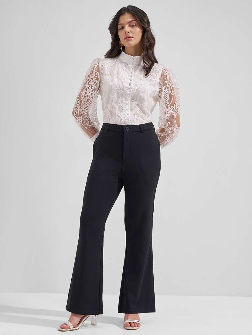 black polyester trousers - 22462663 -  Standard Image - 5