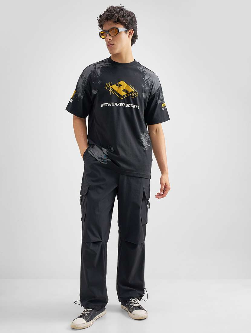 men solid mid rise regular fit cargo  - 22462667 -  Standard Image - 5