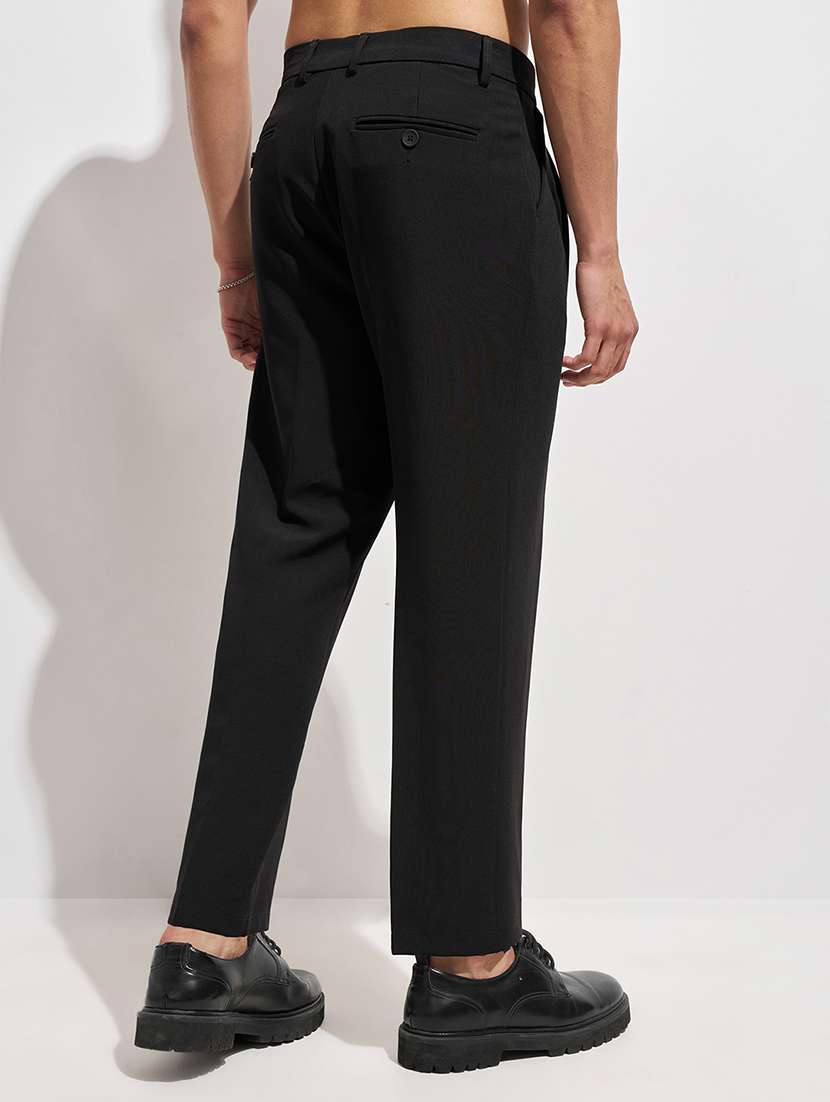 men solid mid rise pleated casual trouser - 22462669 -  Standard Image - 3