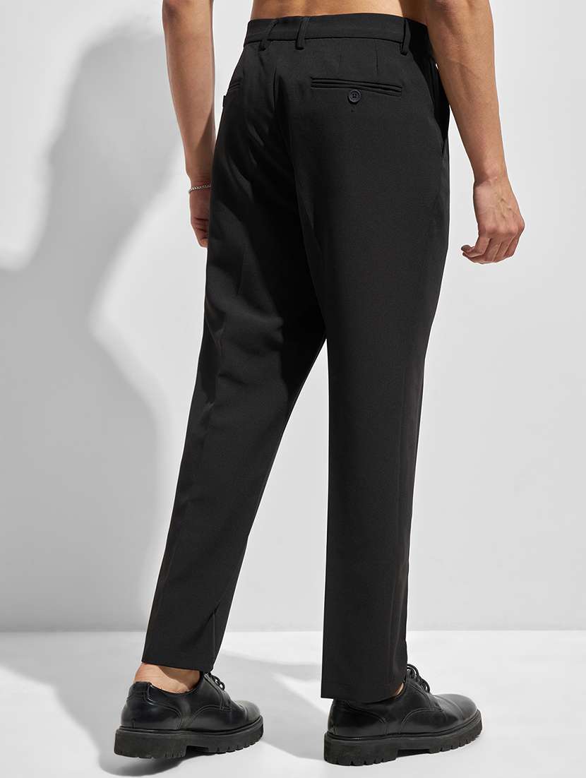 men solid mid rise flat front casual trouser - 22462671 -  Standard Image - 3