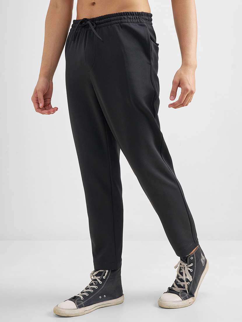 men solid mid rise flat front casual trouser - 22462673 -  Standard Image - 3