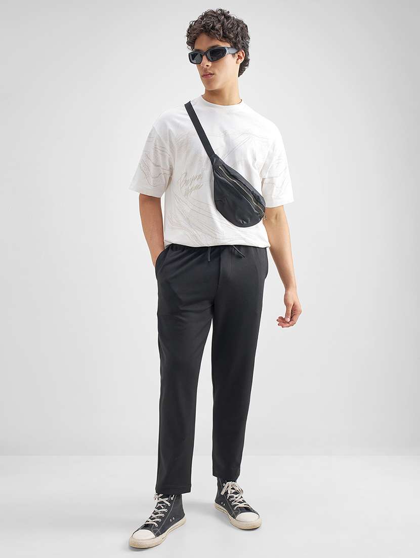 men solid mid rise flat front casual trouser - 22462673 -  Standard Image - 5