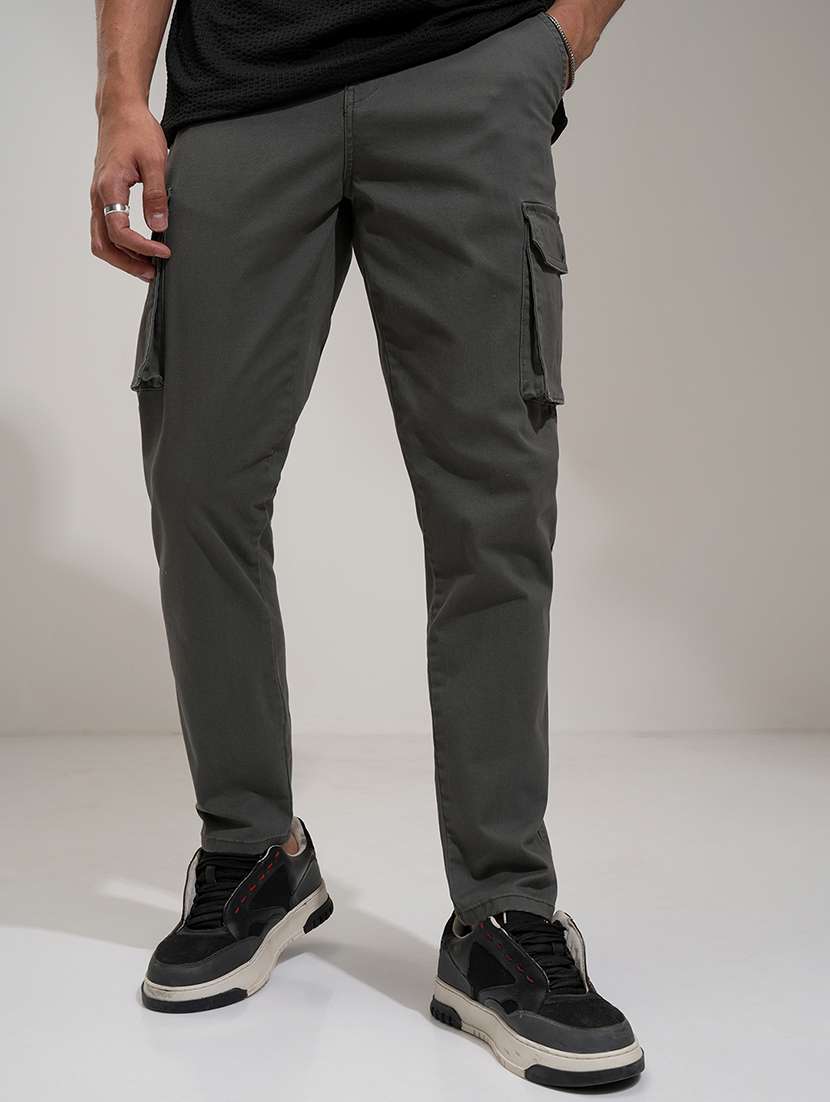 men cotton pleated casual trouser