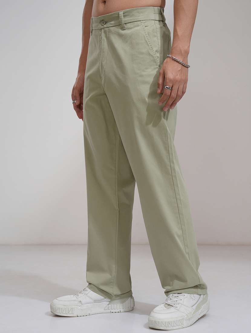 men brown cotton pleated casual trouser - 22462702 -  Standard Image - 3