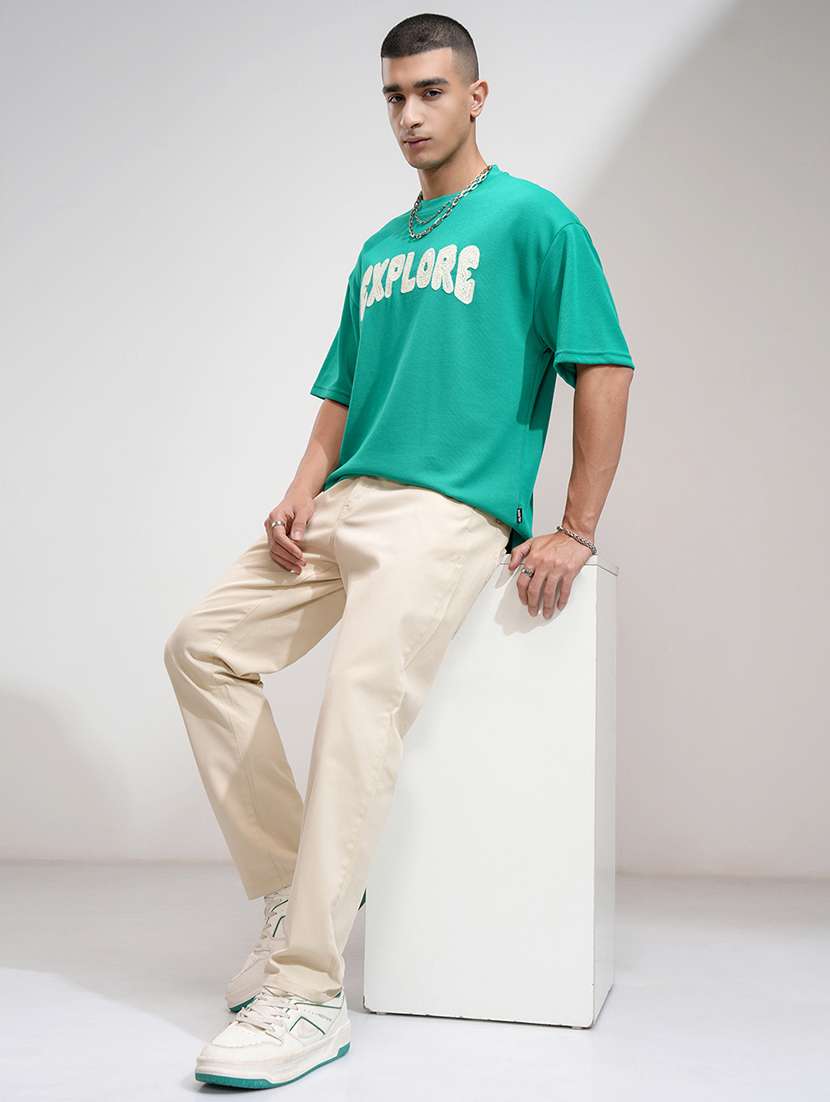 men off white cotton pleated casual trouser - 22462707 -  Standard Image - 5