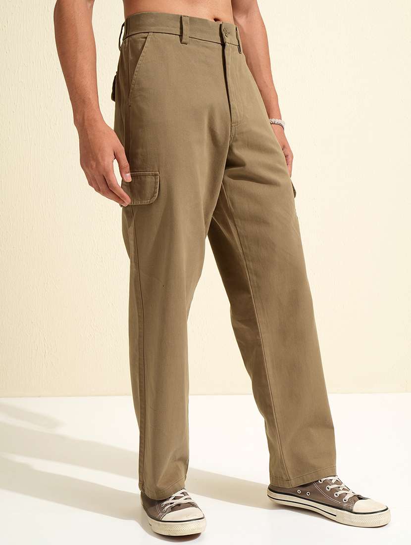 men green cotton cargo trousers casual wear - 22462722 -  Standard Image - 3