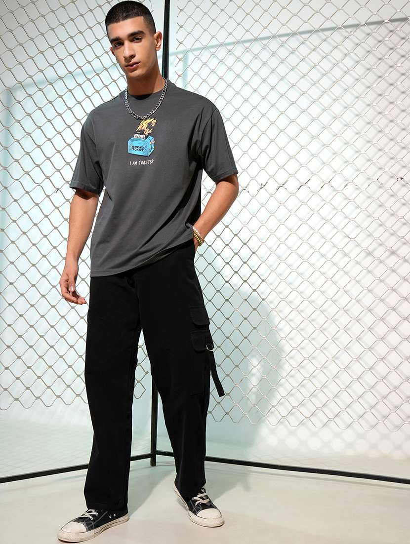 men black cotton pleated casual trouser - 22462729 -  Standard Image - 5