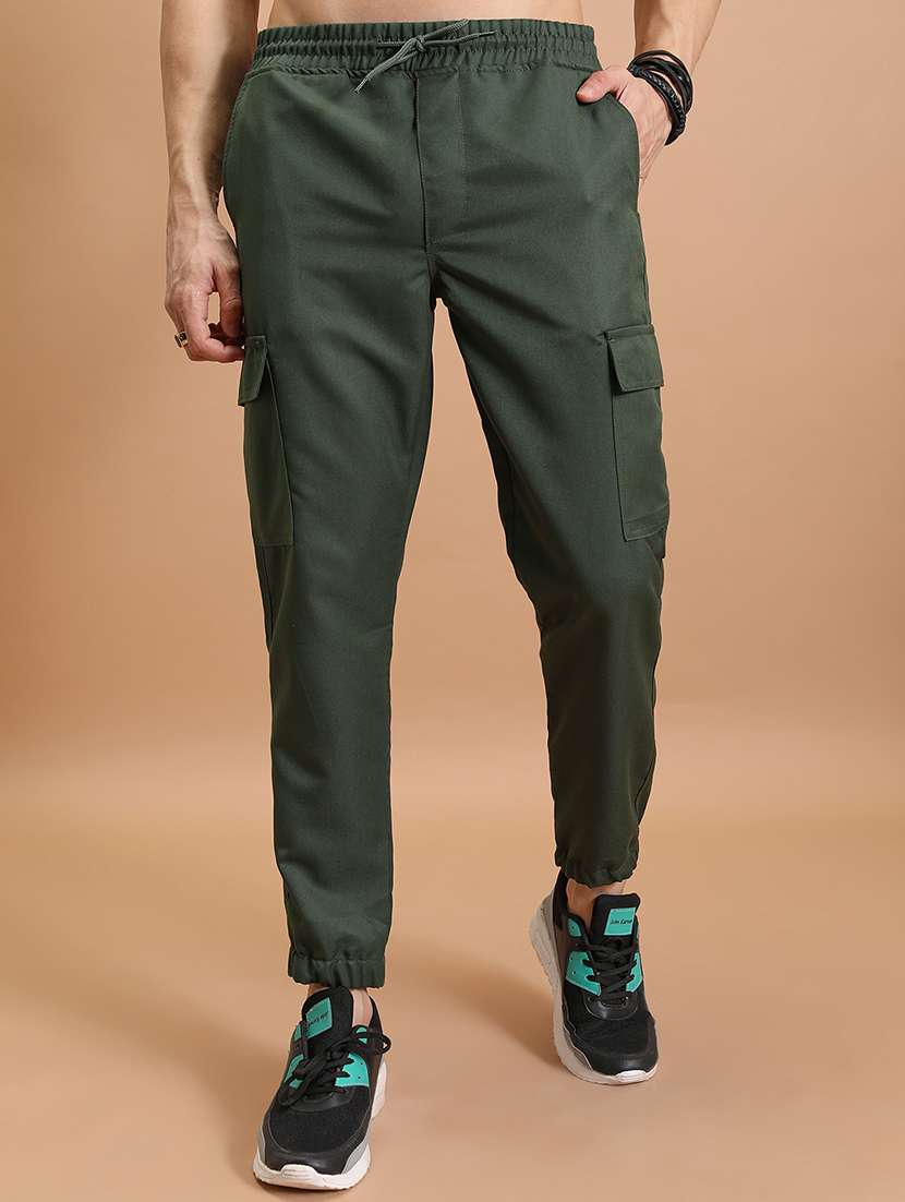 men polyester pleated casual trouser