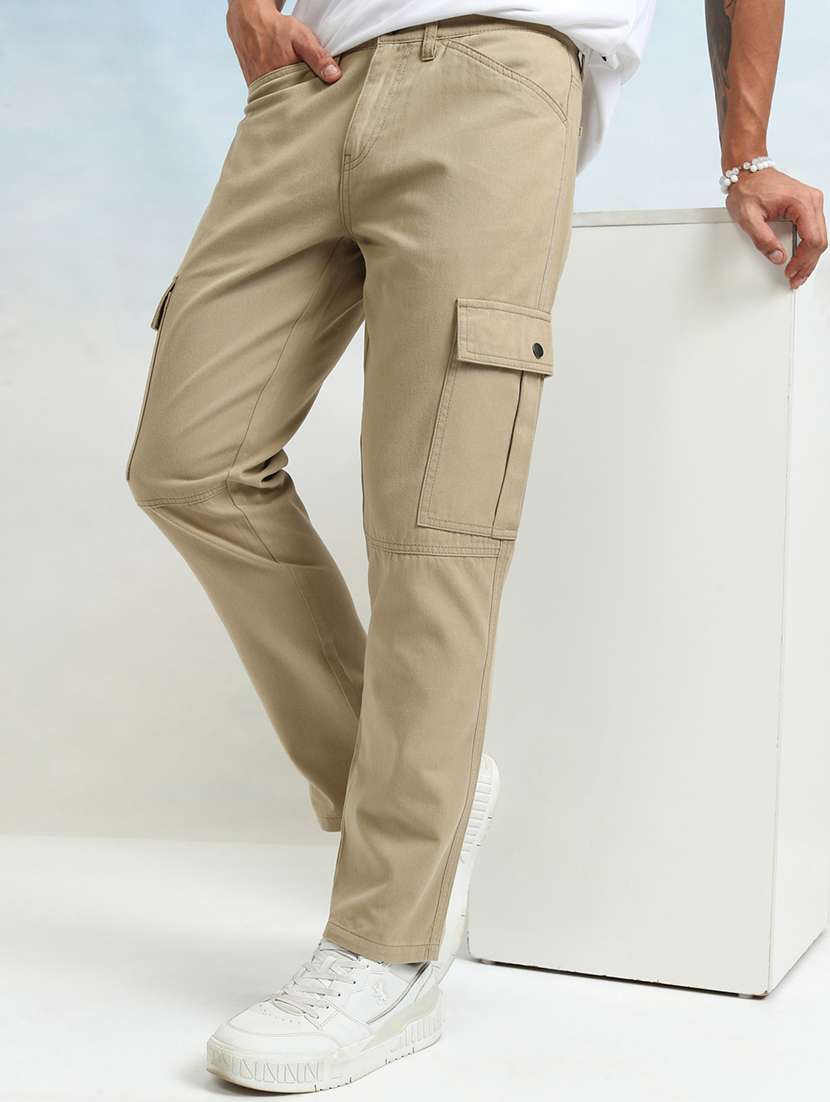 men white cotton pleated casual trouser